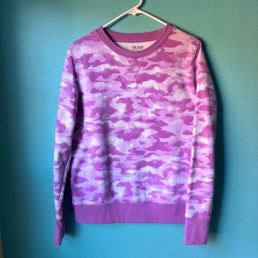 Tek Gear Performance Ultra Soft Pink Camo Sweatshirt Women's Size Medium